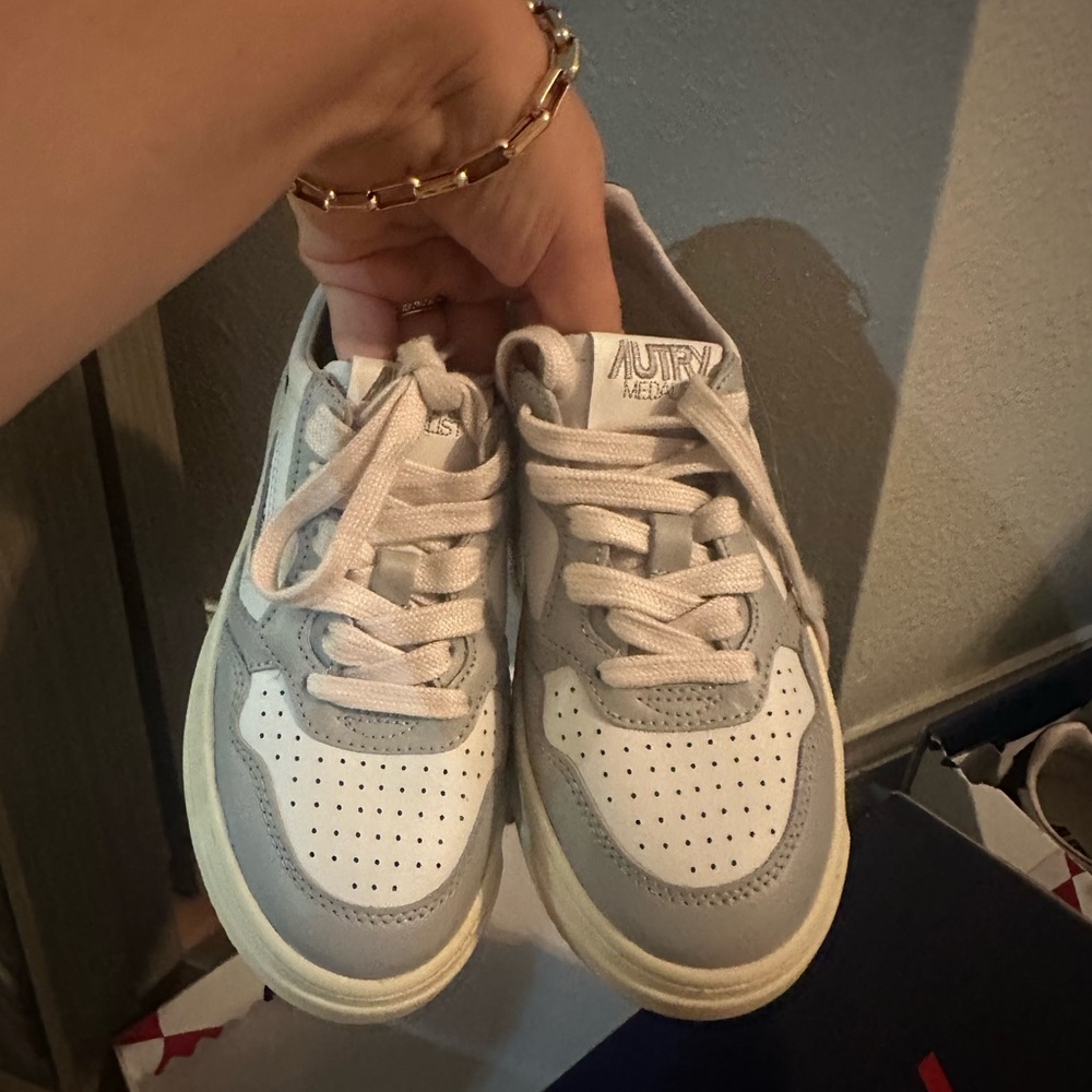 Autry White and Gray Sneakers with Retro Silhouette